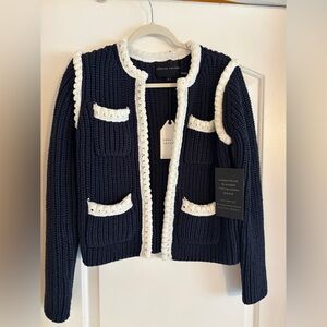 NWT English Factory Colorblock Braided Cardigan - size Medium